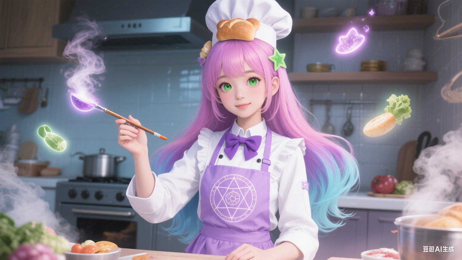 二次元角色设计作品,展示了一个魔法少女风格的形象