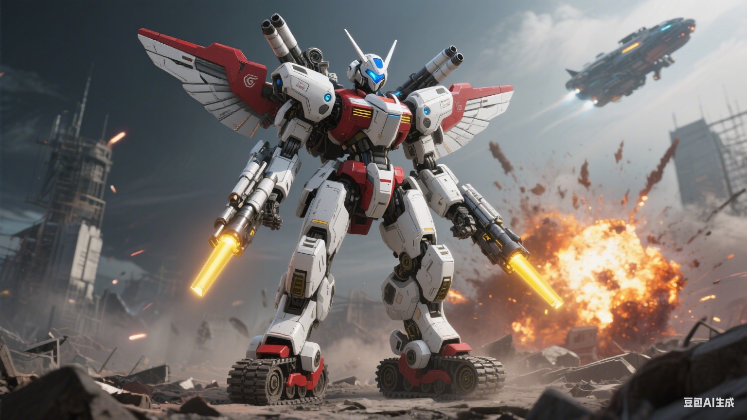 二次元角色设计作品,展示了一个未来风格的机甲形象